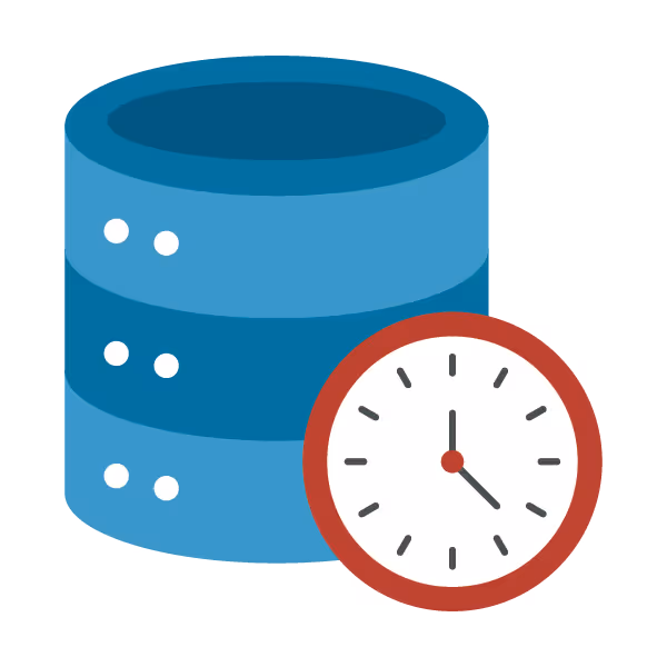 icon server stack with clock 