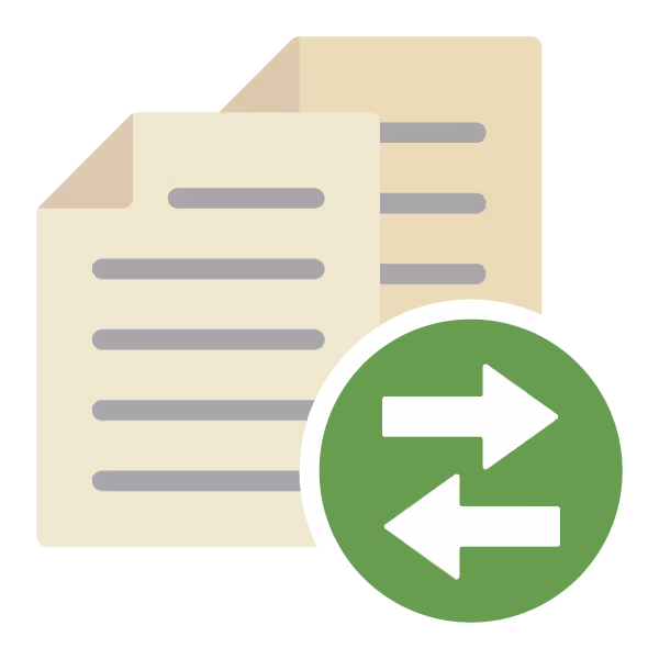 two pieces of paper and an arrowing showing arrows pointing back and forth 