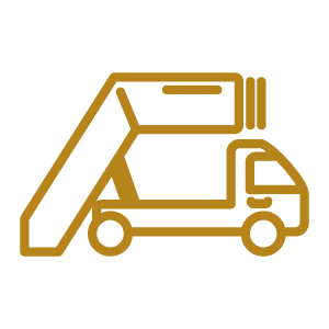 gold airport mobile stairs vehicle icon