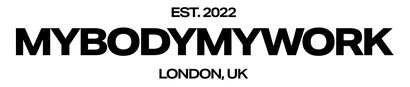 White text logo of MYBODYMYWORK on a transparent background.