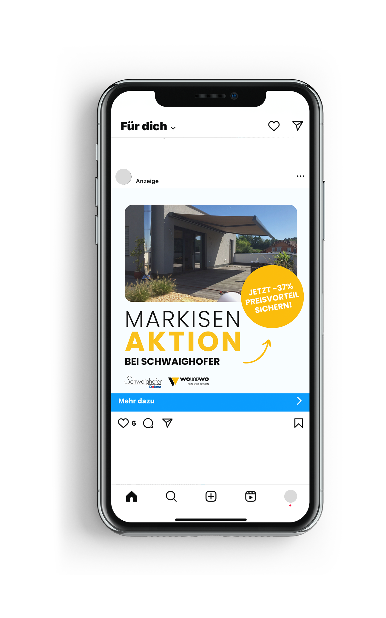 Eine Kampagne wir auf einem iPhone gezeigt.