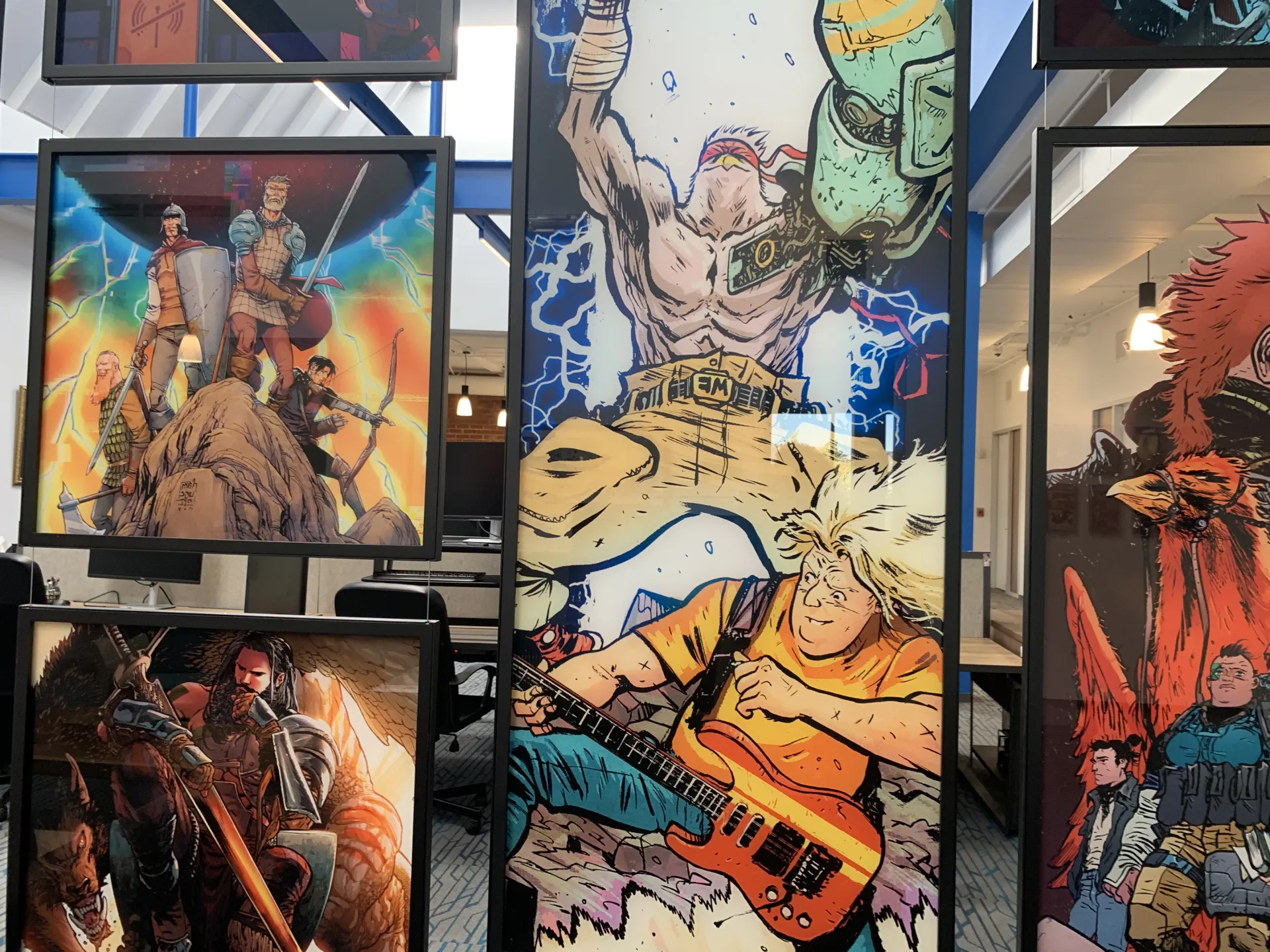 Skybound comic artwork on display