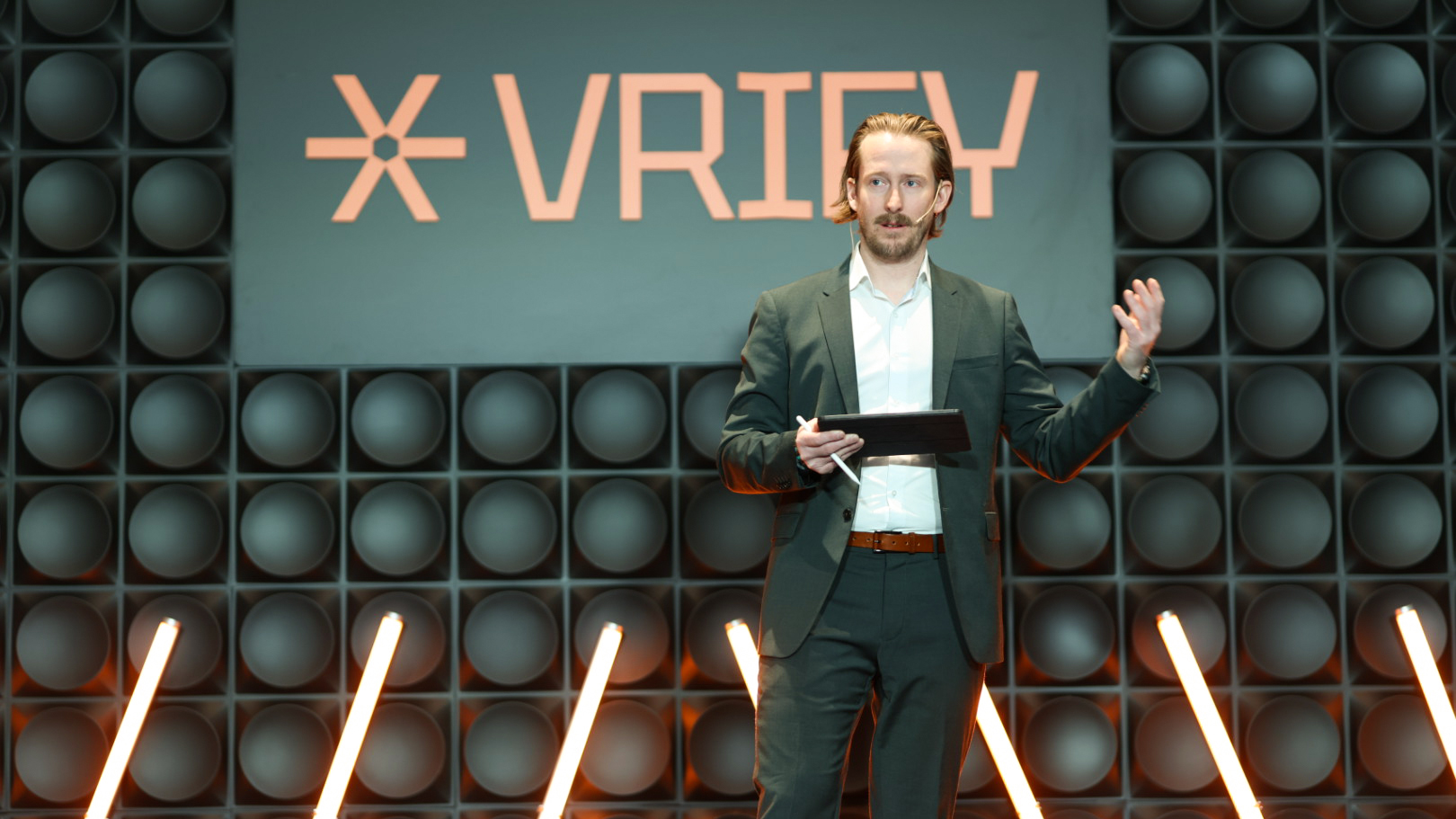 A computer monitor displaying a 3D geospatial data visualization with a dark-themed interface