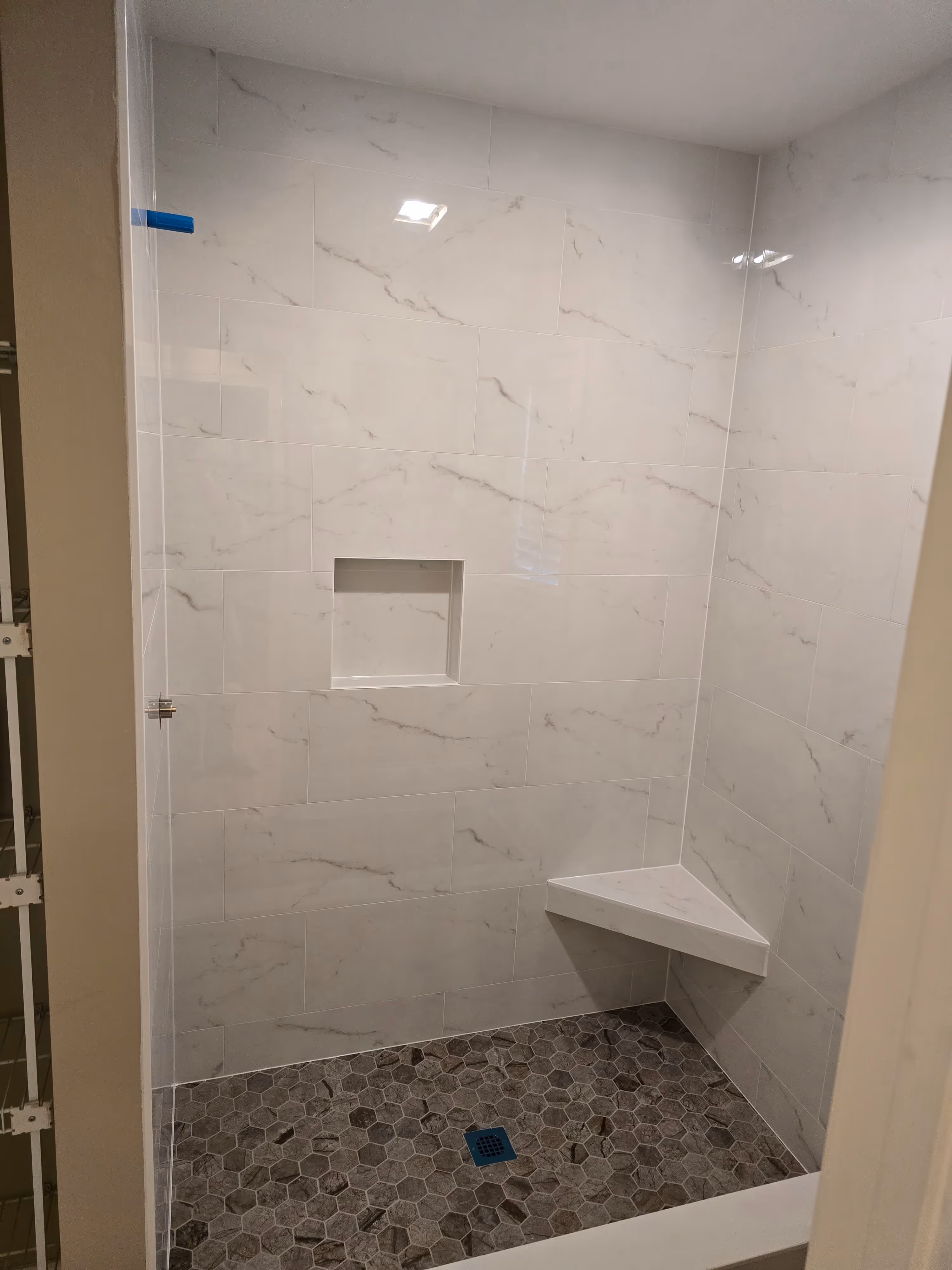 tile work in a shower