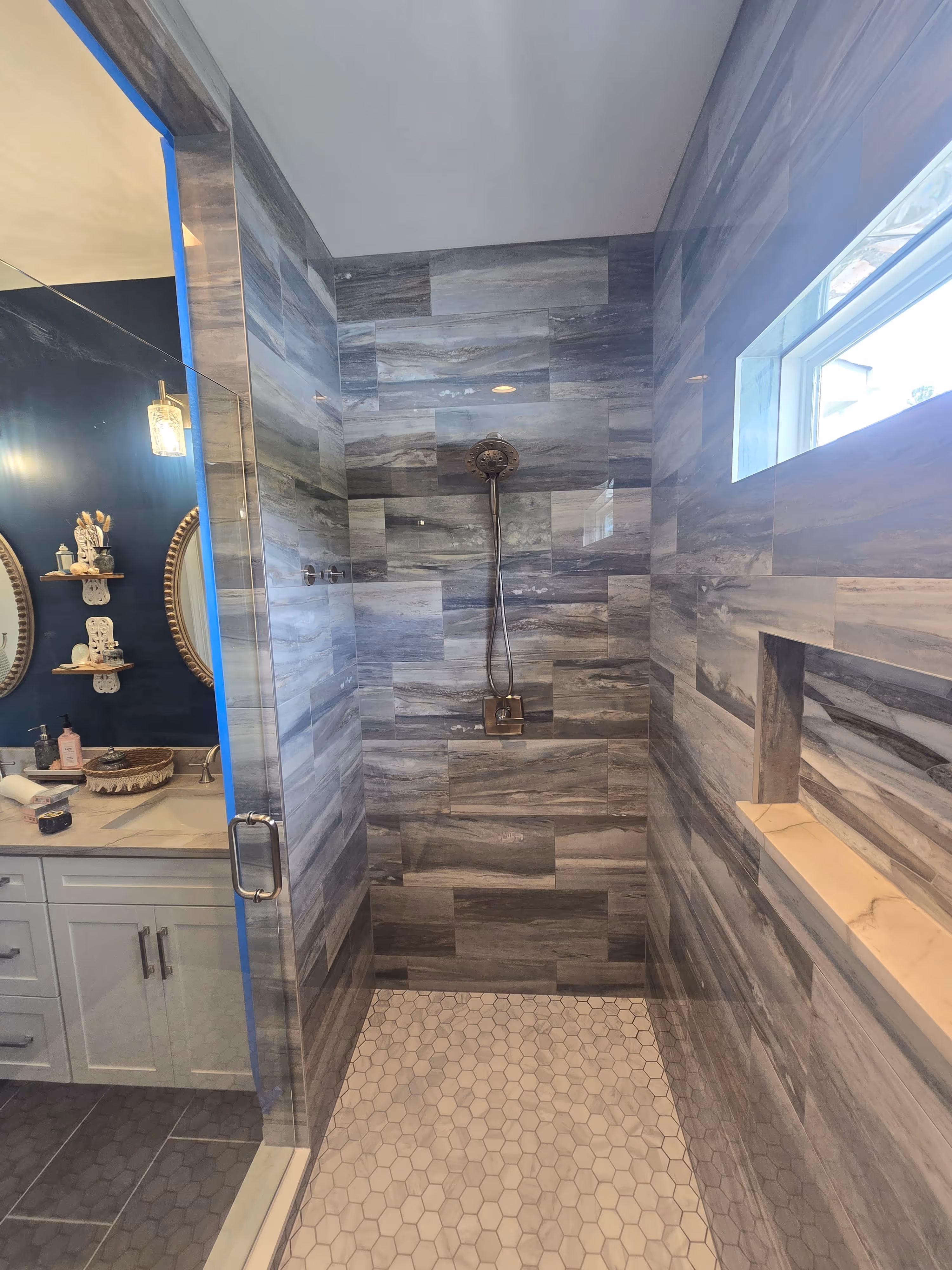 tile work in a shower