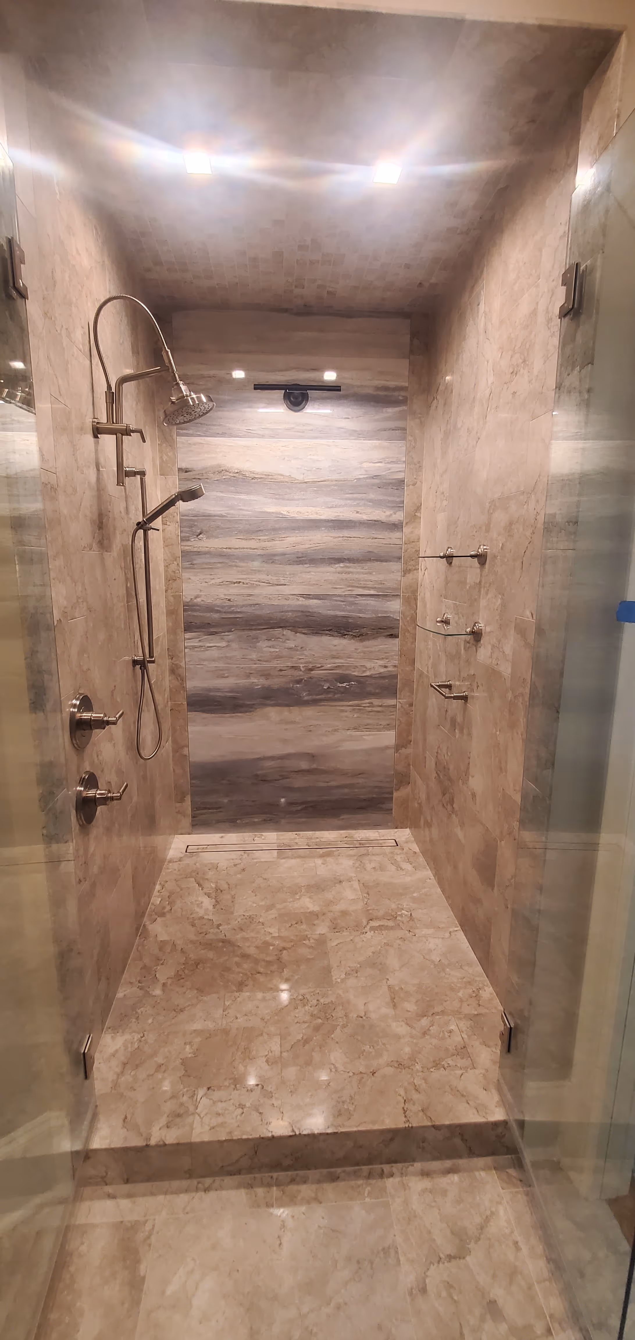 tile work in a shower