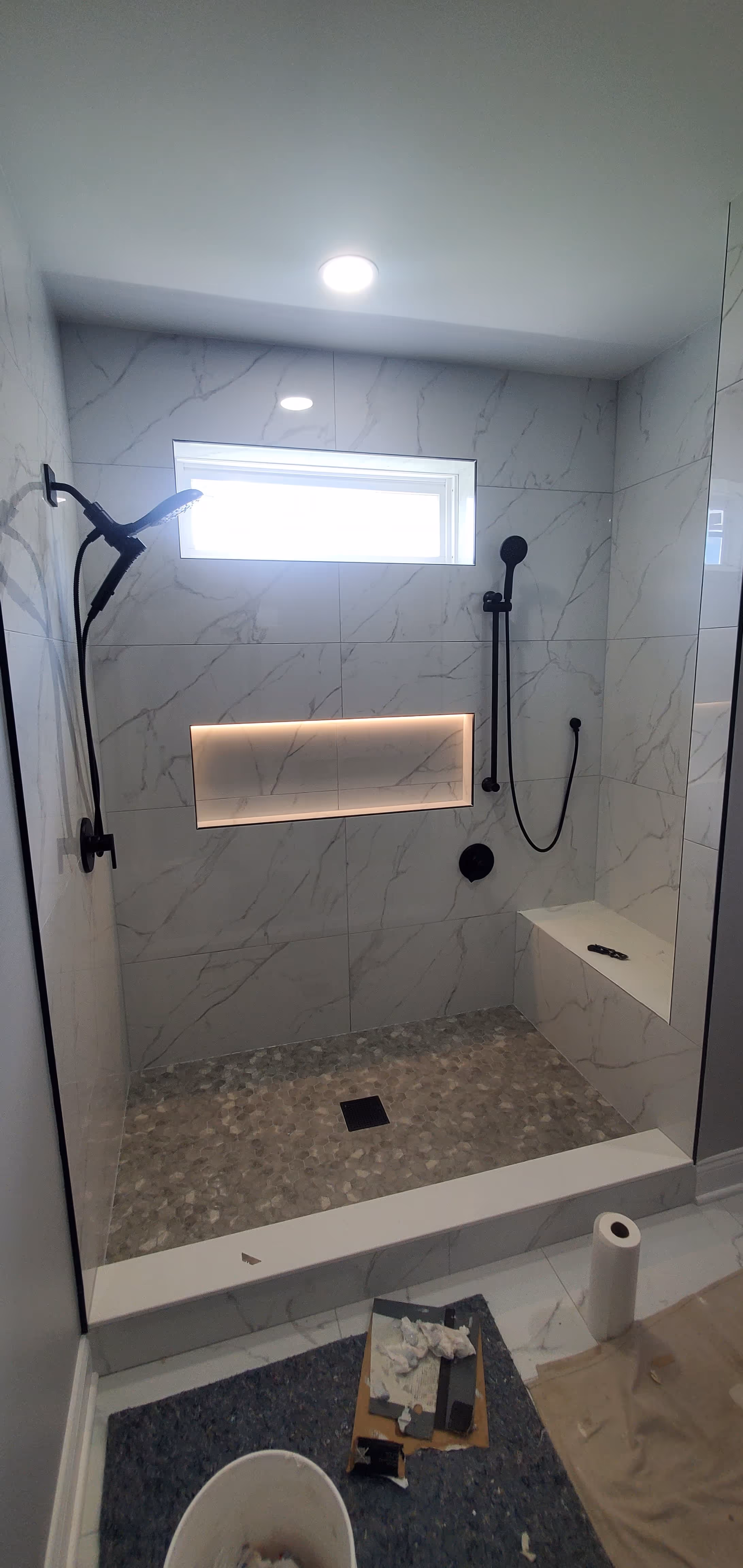 tile work in a shower