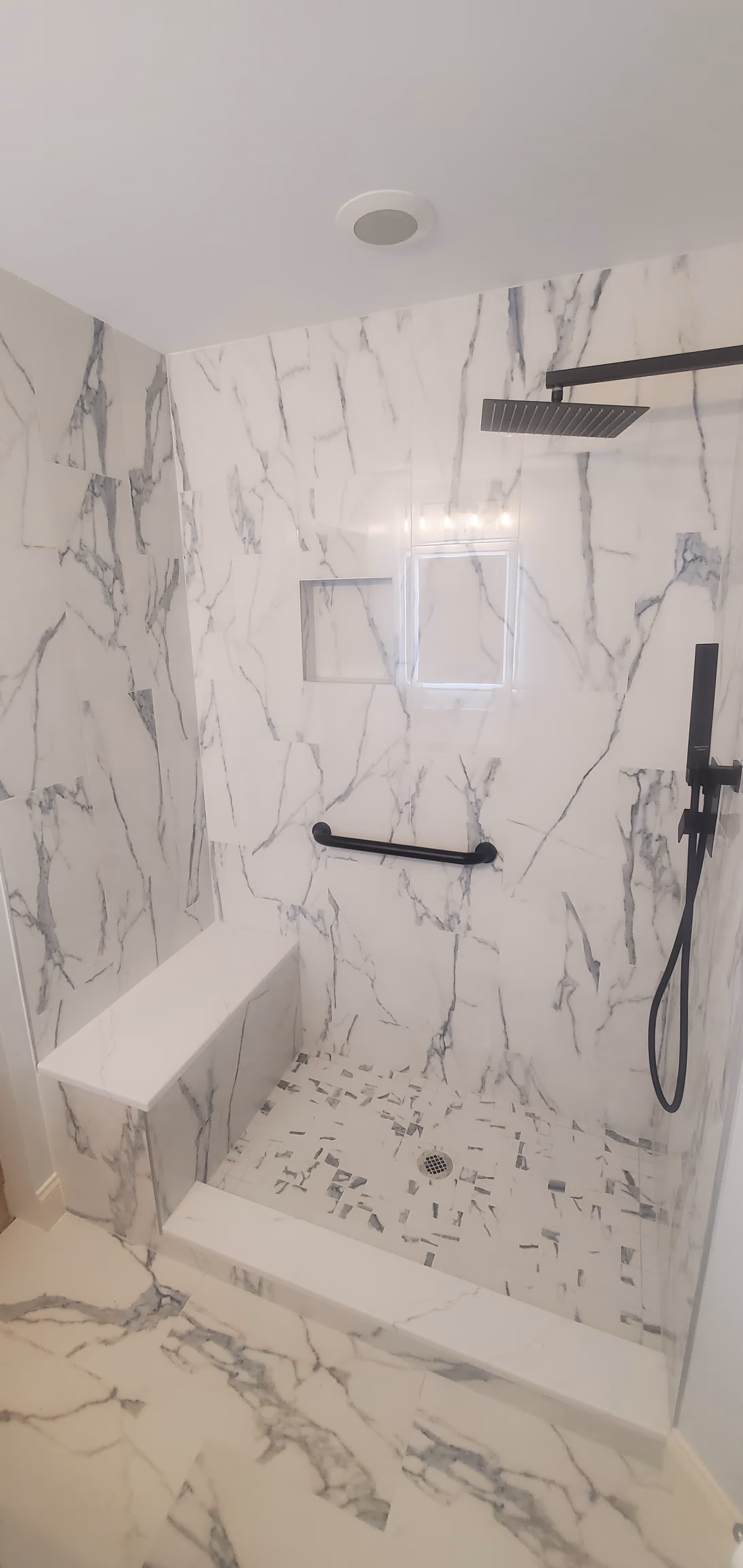 tile work in a bathroom