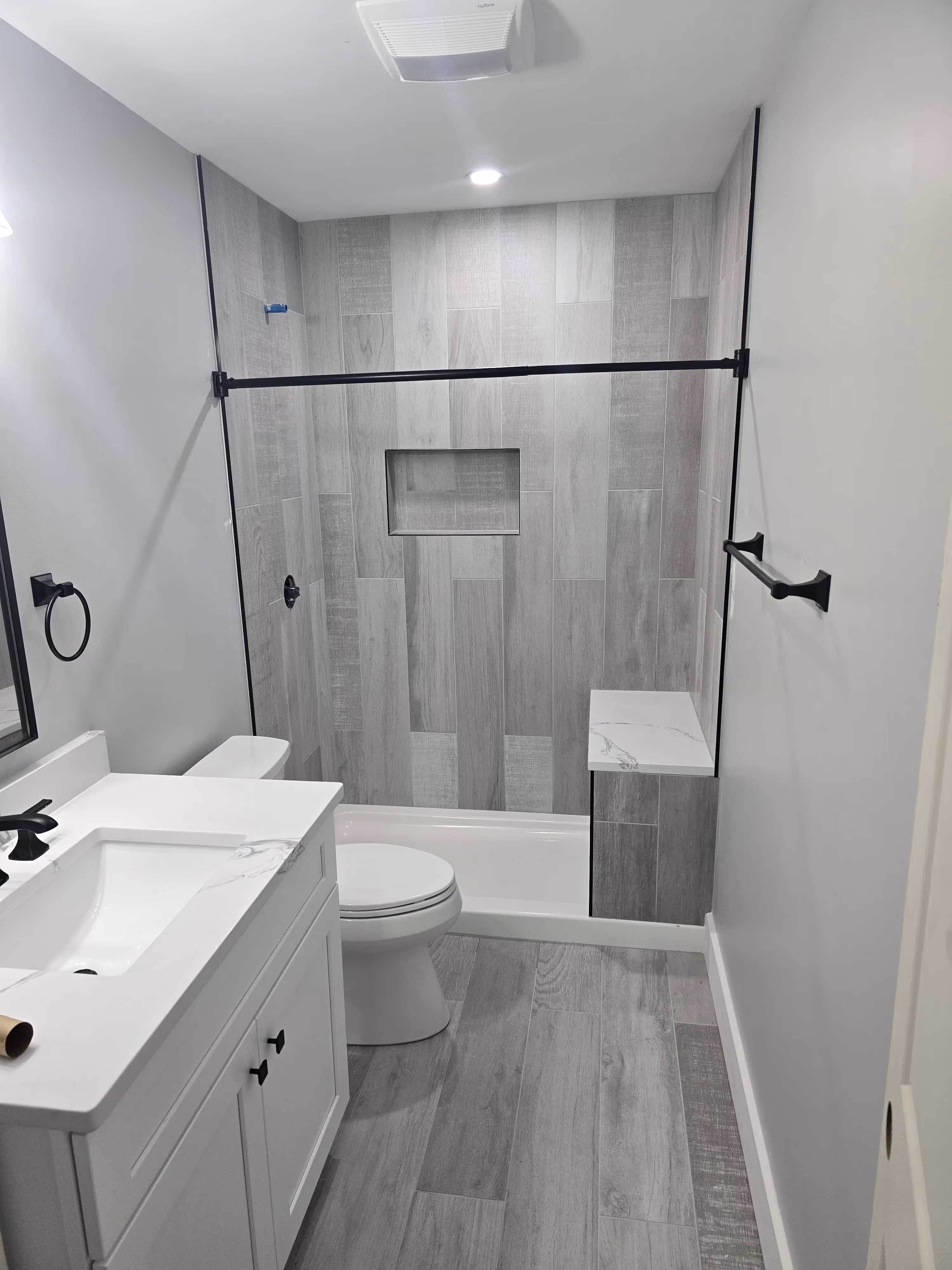 tile work in a bathroom