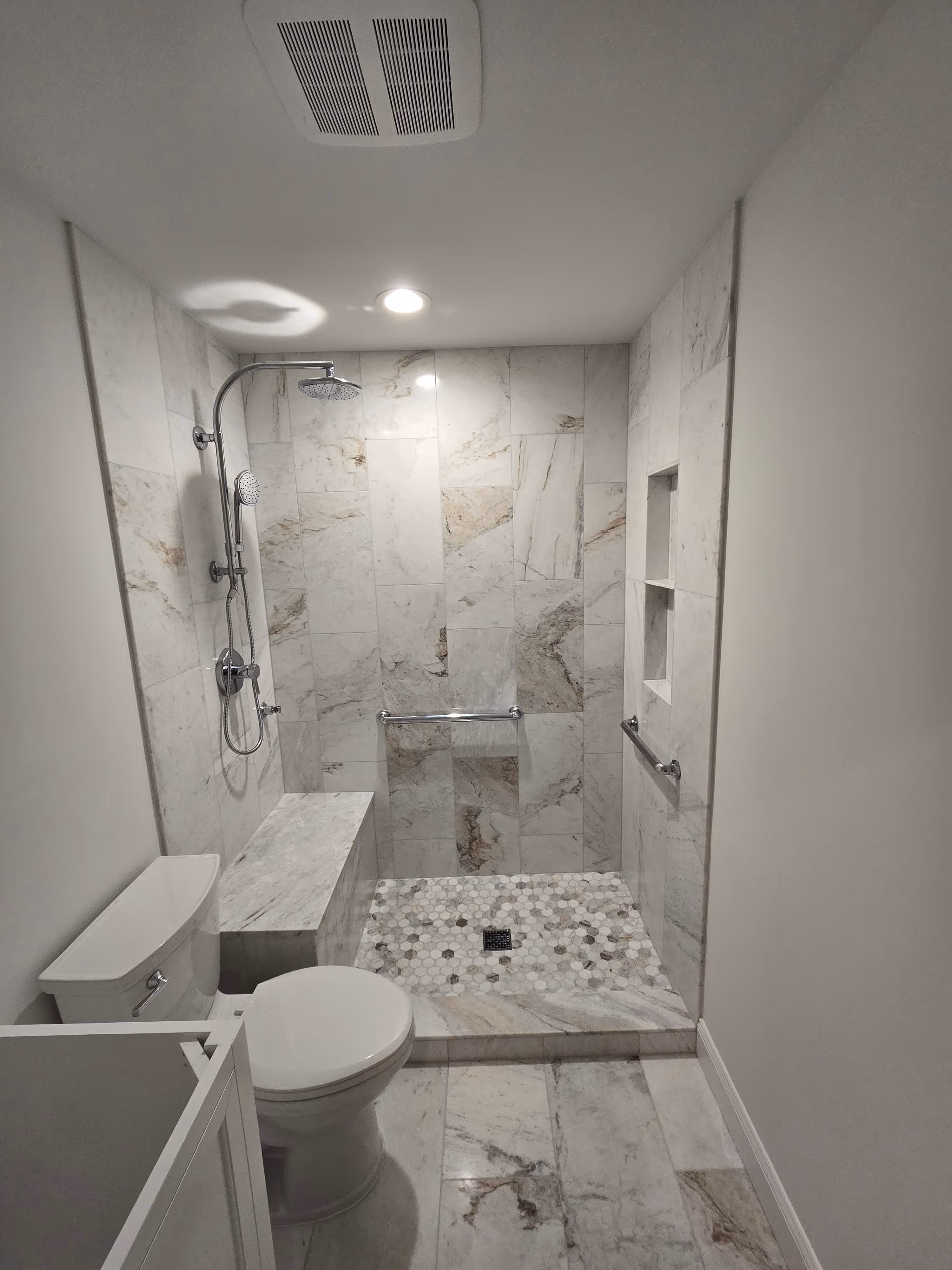 tile work in a shower