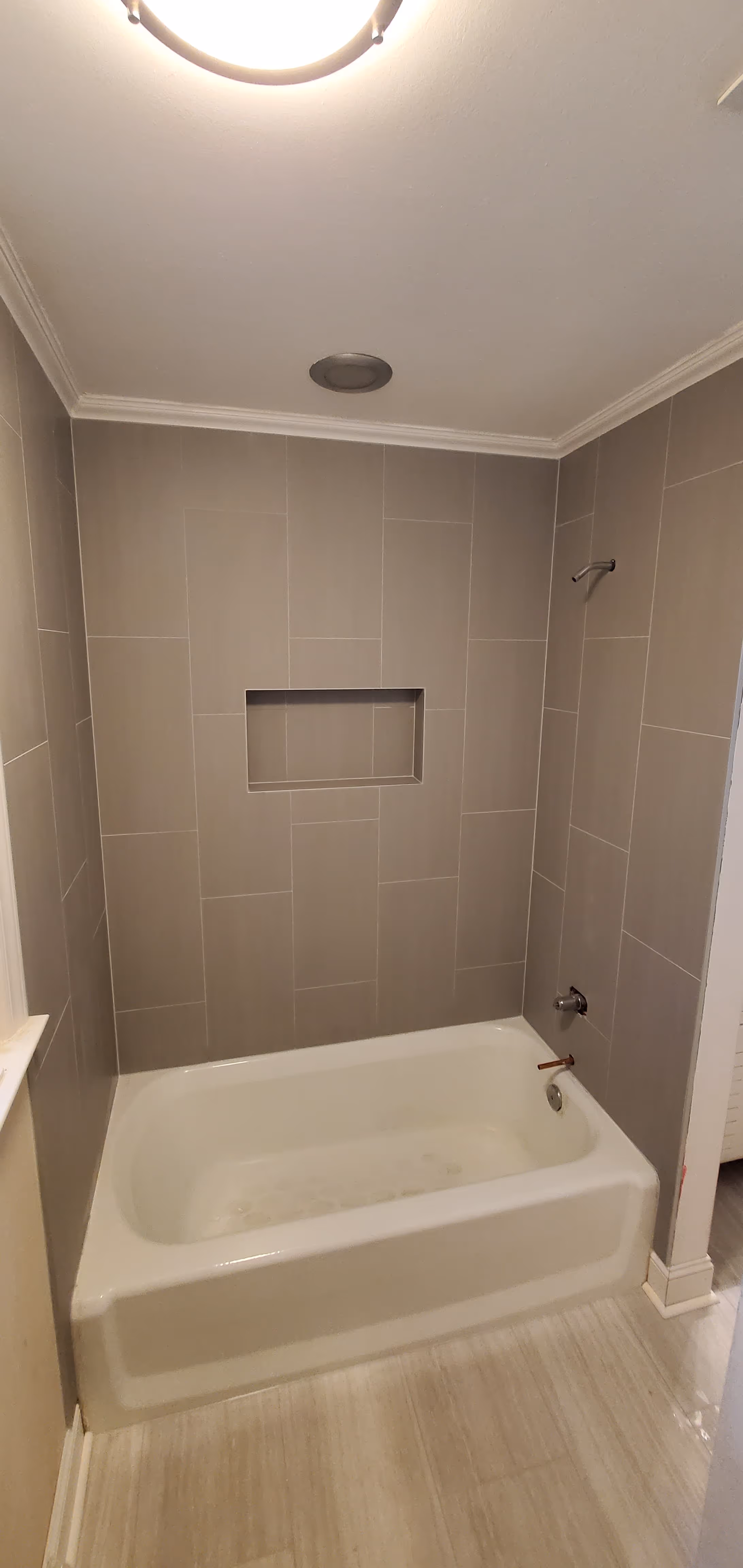 tile work in a bathroom