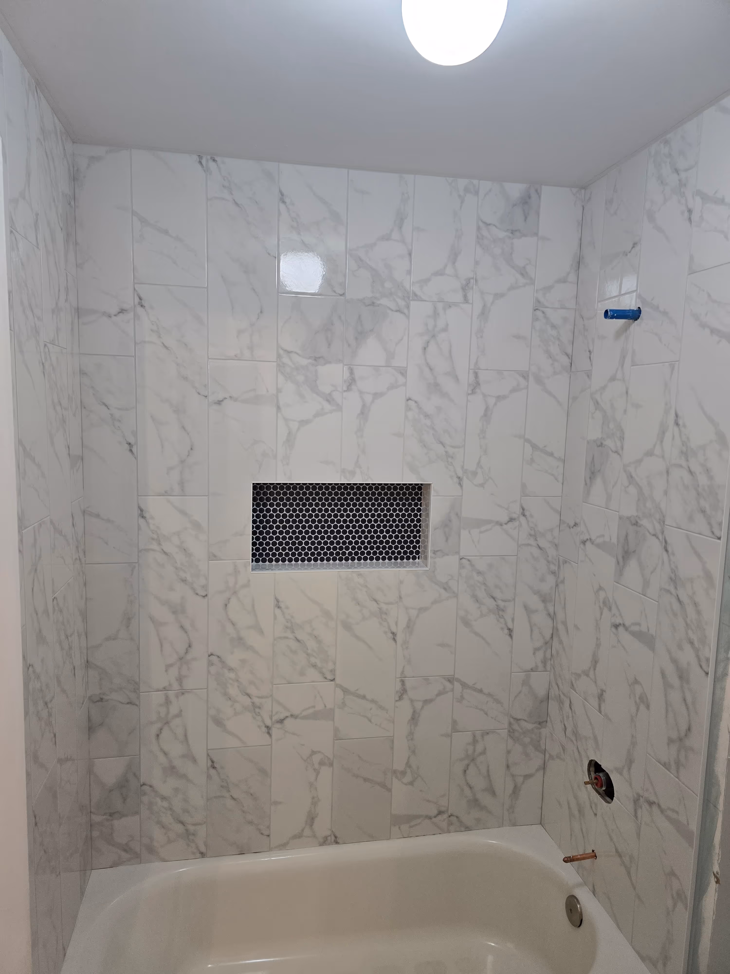 tile work in a bathroom