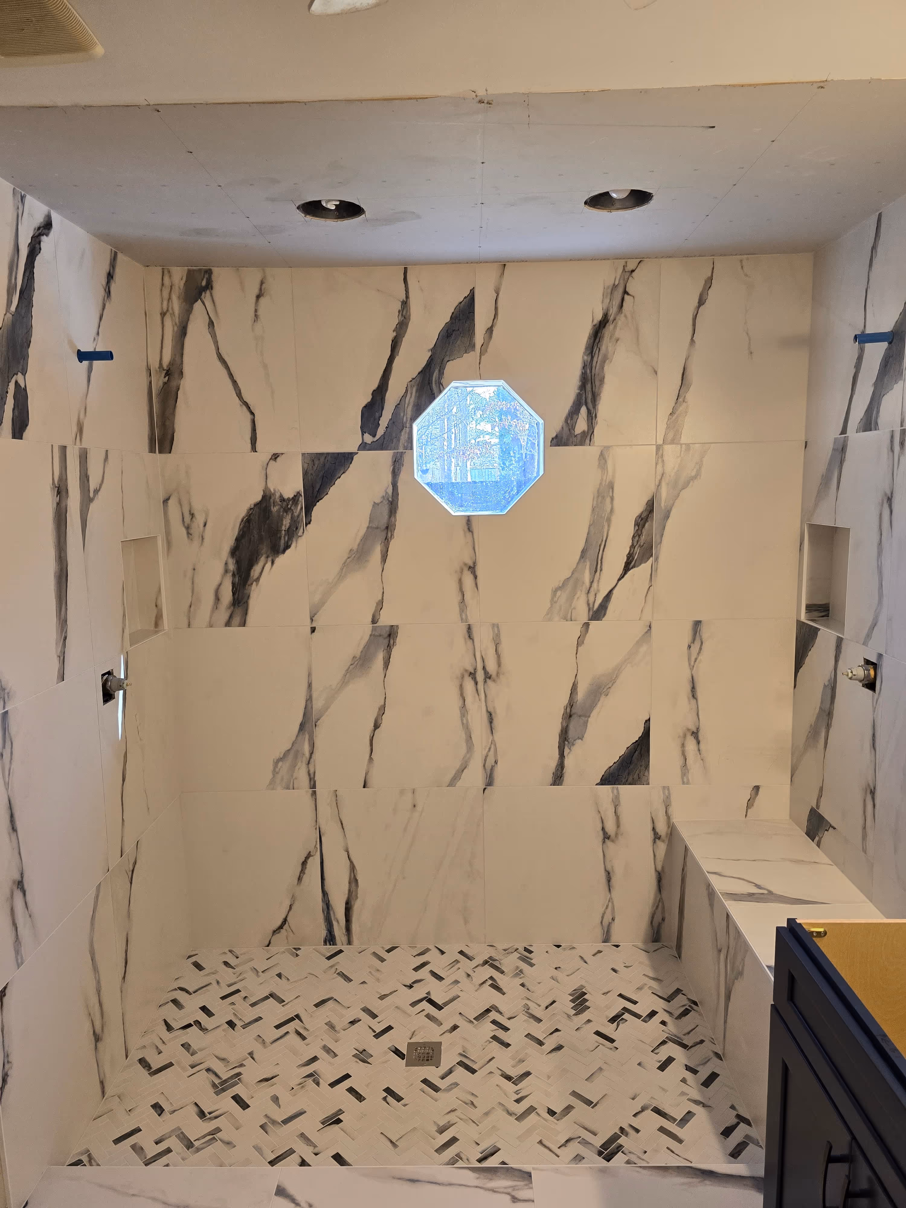 tile work in a bathroom