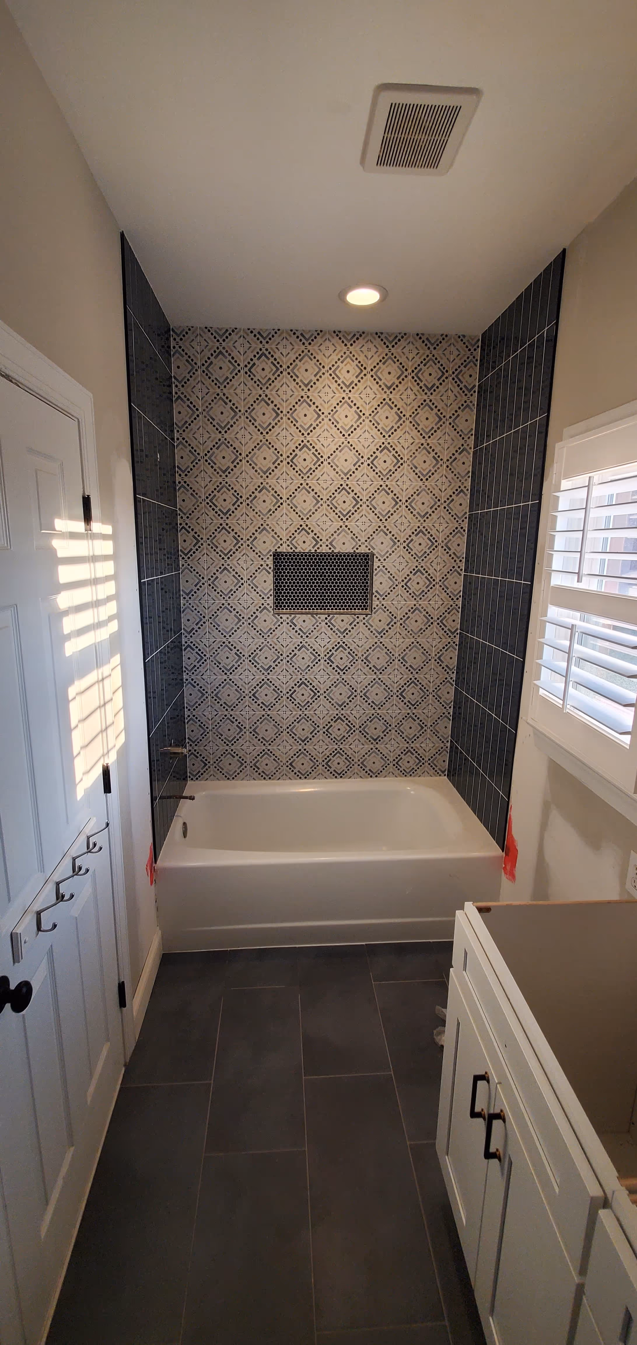 tile work in a bathroom