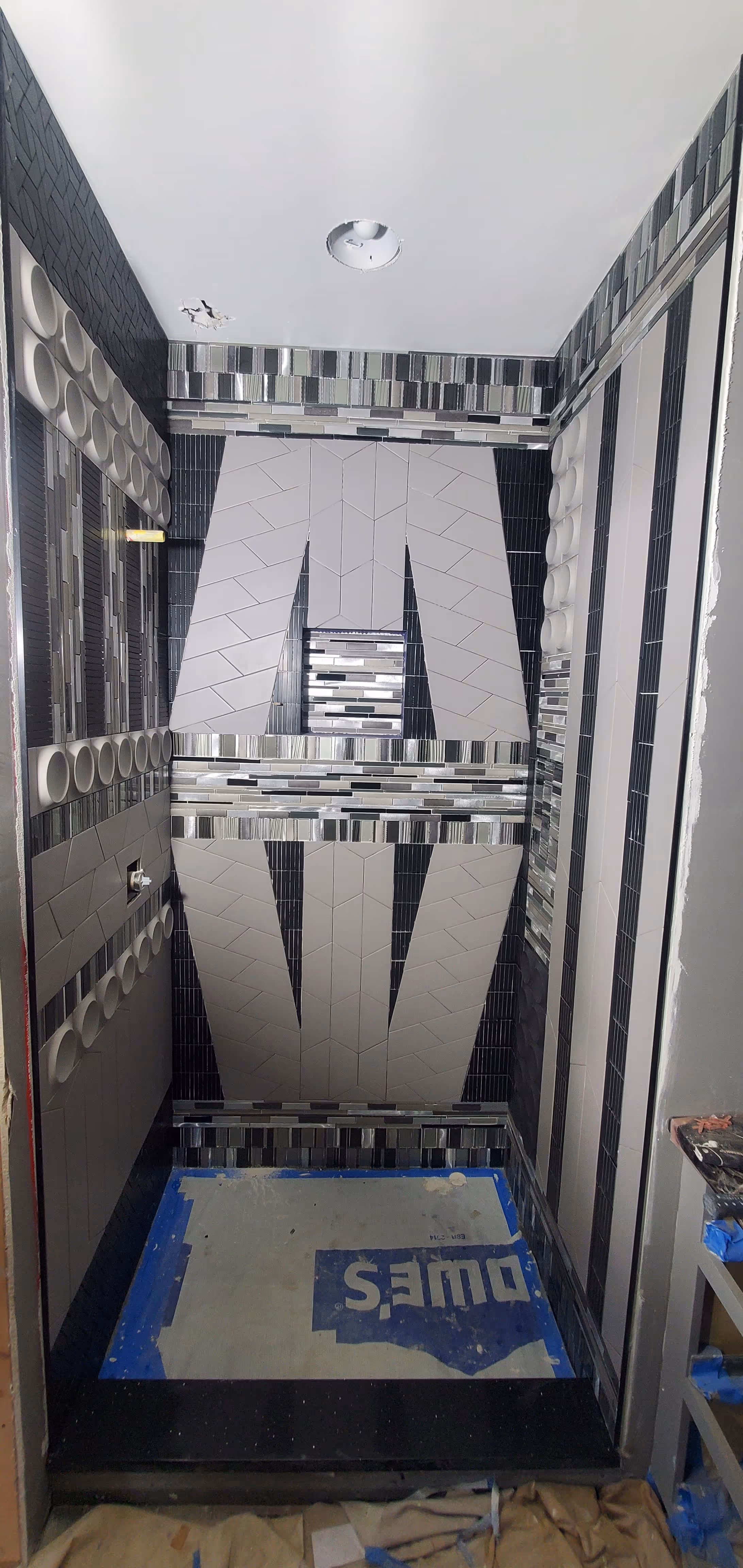 tile work in a shower