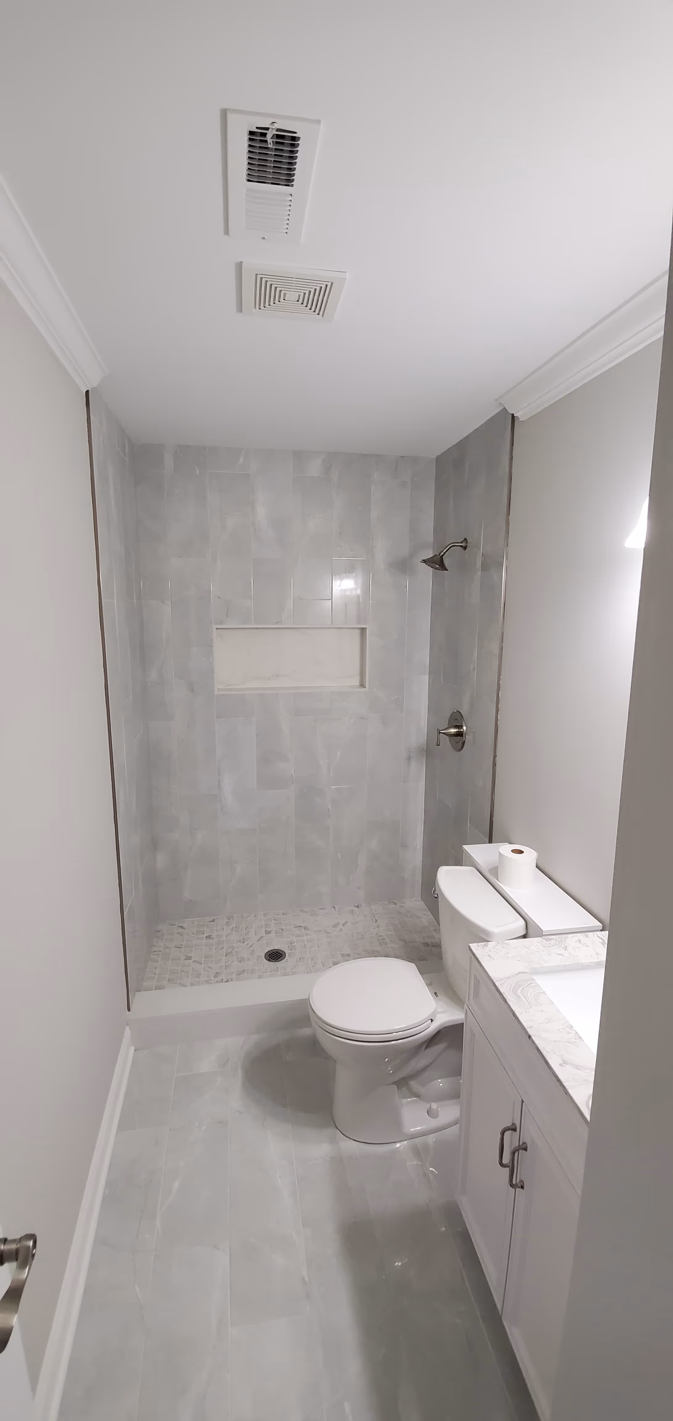 tile work in a shower