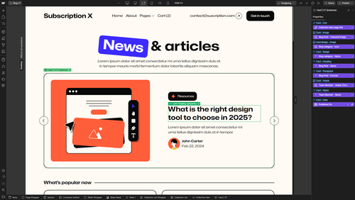 Subscription X - Webflow Template And UI Kit CMS Content