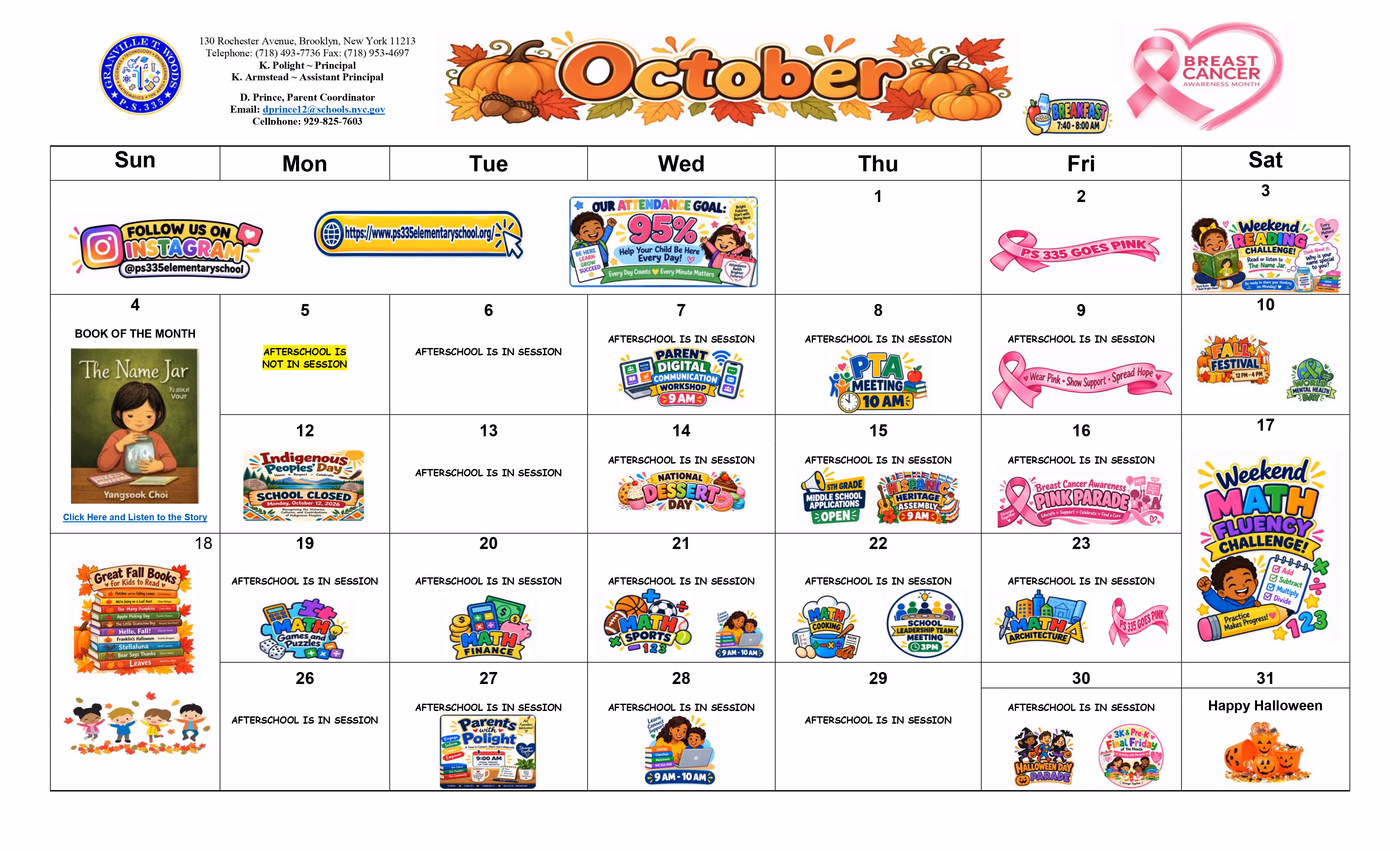 October calendar 