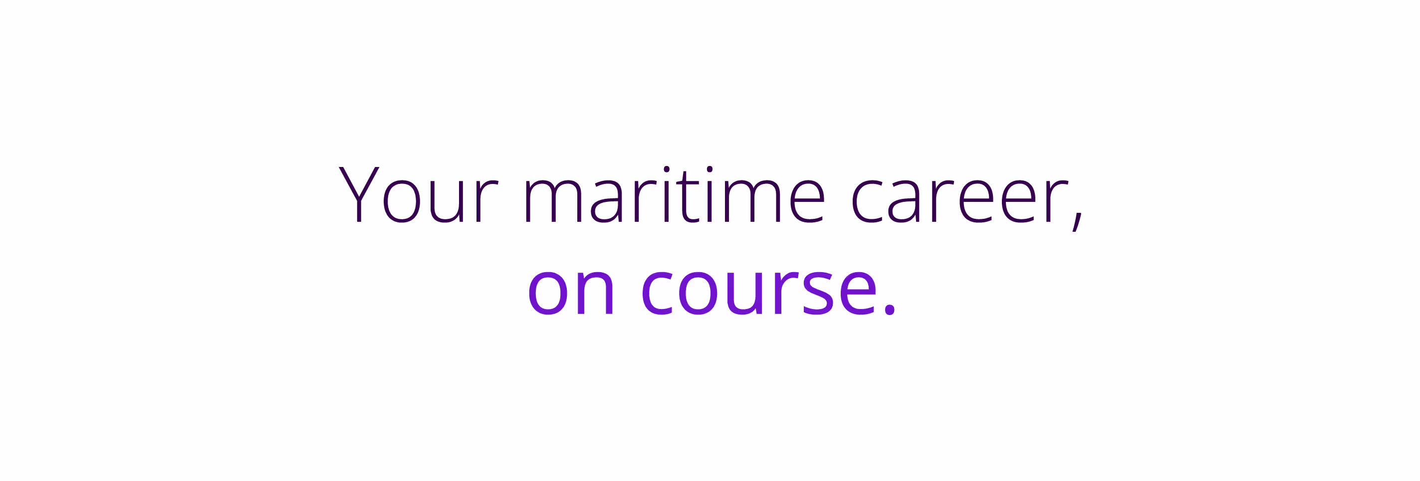 Text saying "Your Maritime Career, On Course"