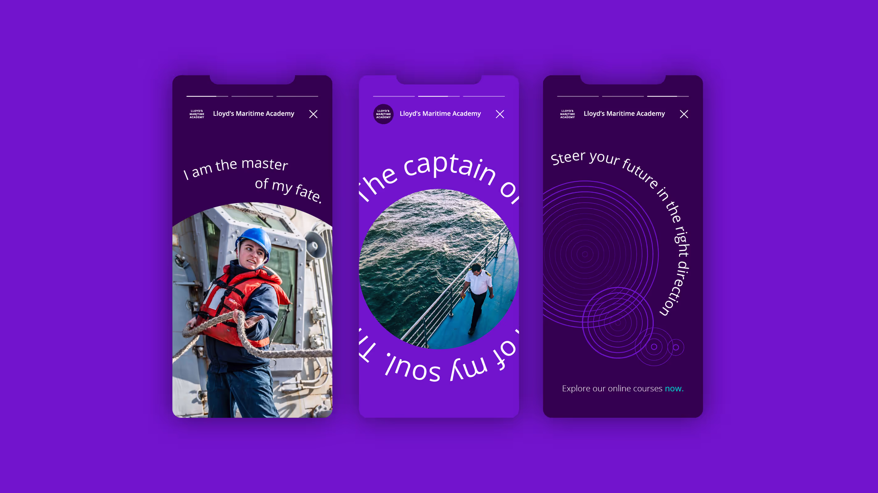 Three iphone screens showing socials with the LMA branding