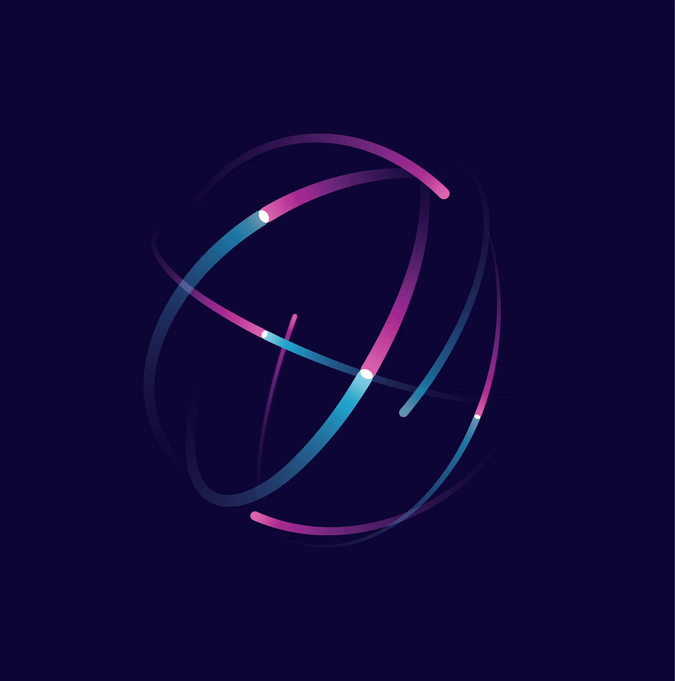 A ball of data, shown with pink and lines connecting
