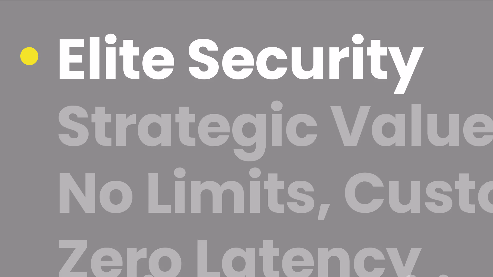 White text with the words "Elite security" below are slightly faded phrases that also link to Section Data's offering.