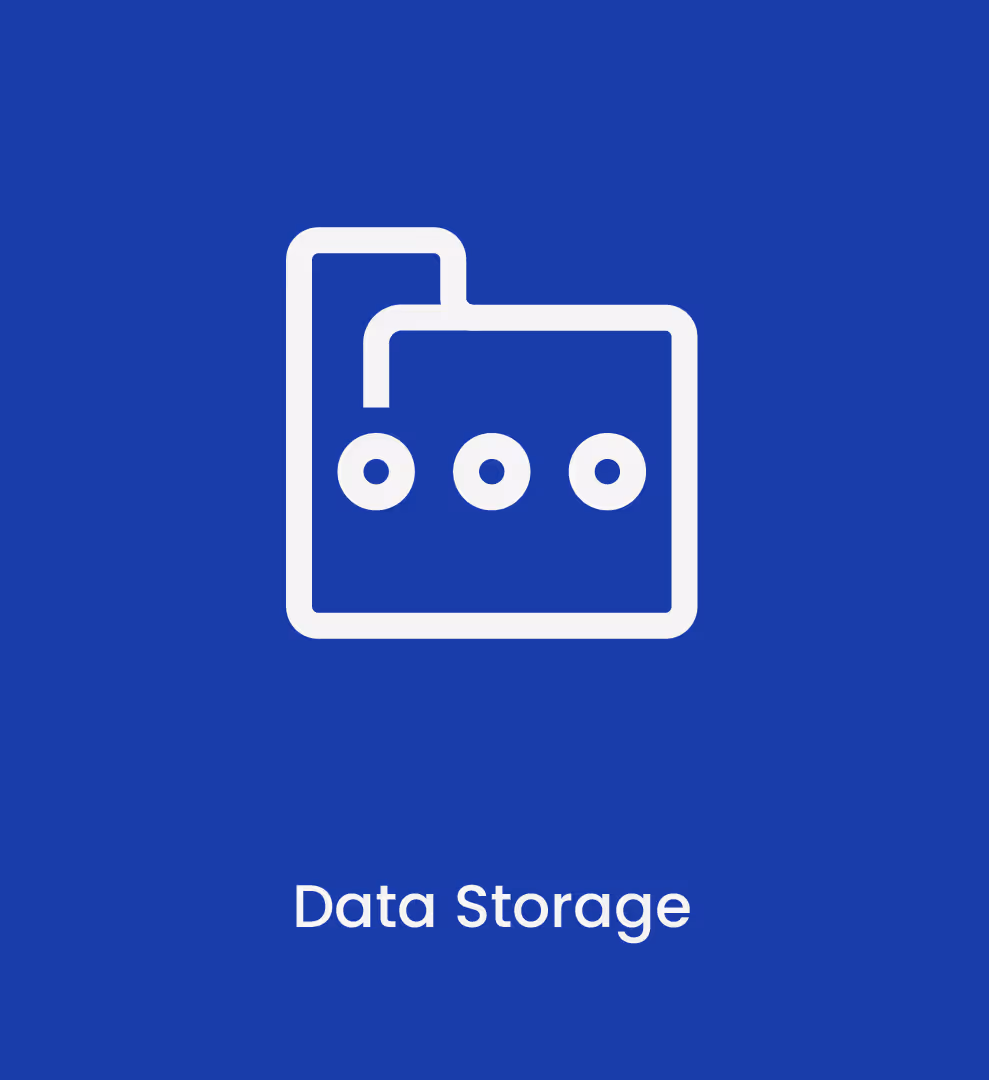 A Data Storage Icon. A folder with three circles present.