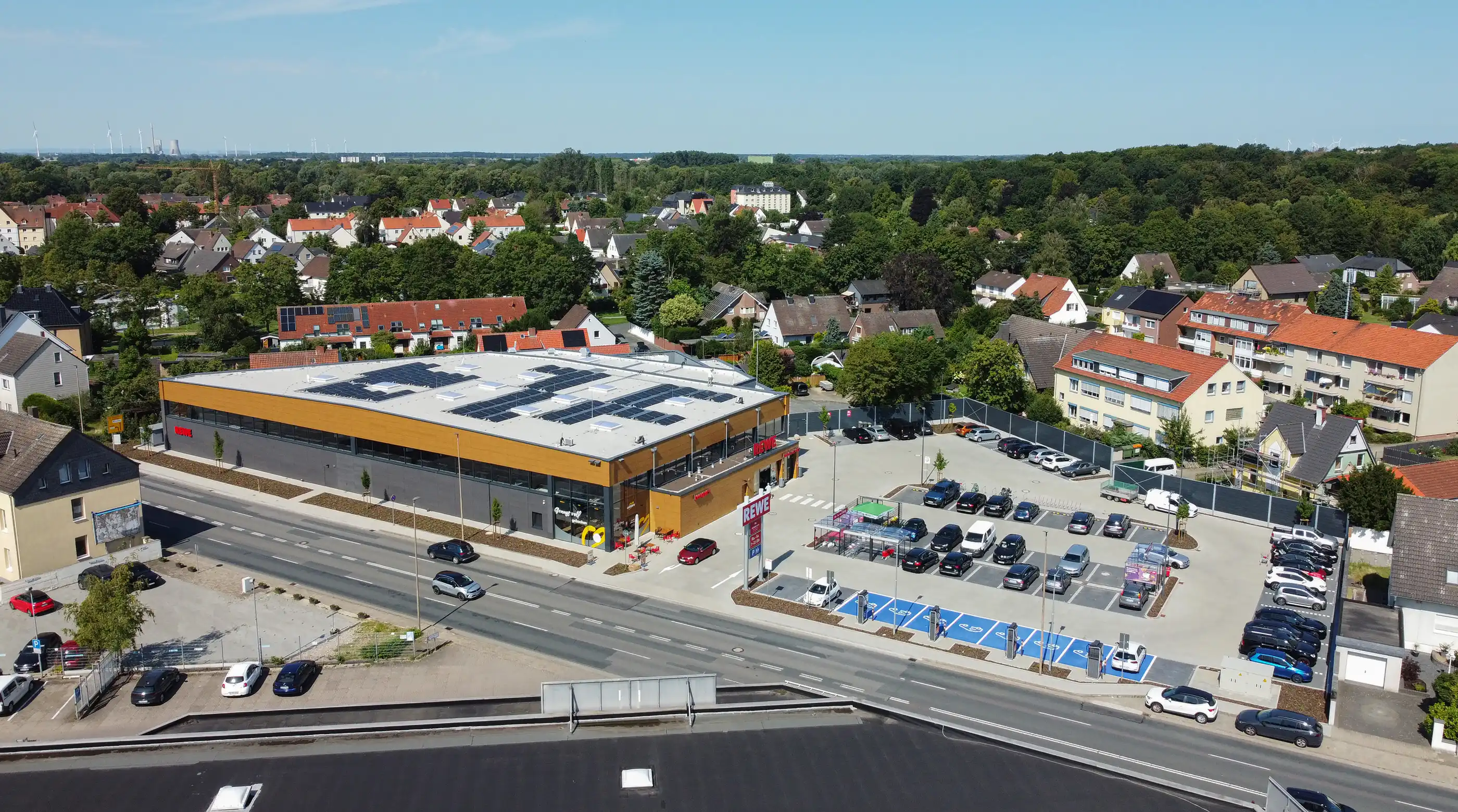 Neubau Verbrauchermarkt 2024 Peine - Luftbild - AT Architektur Braunschweig