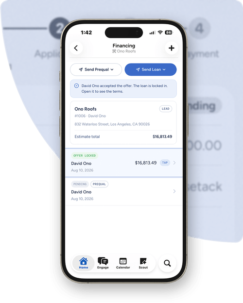Financing on the estimate demo