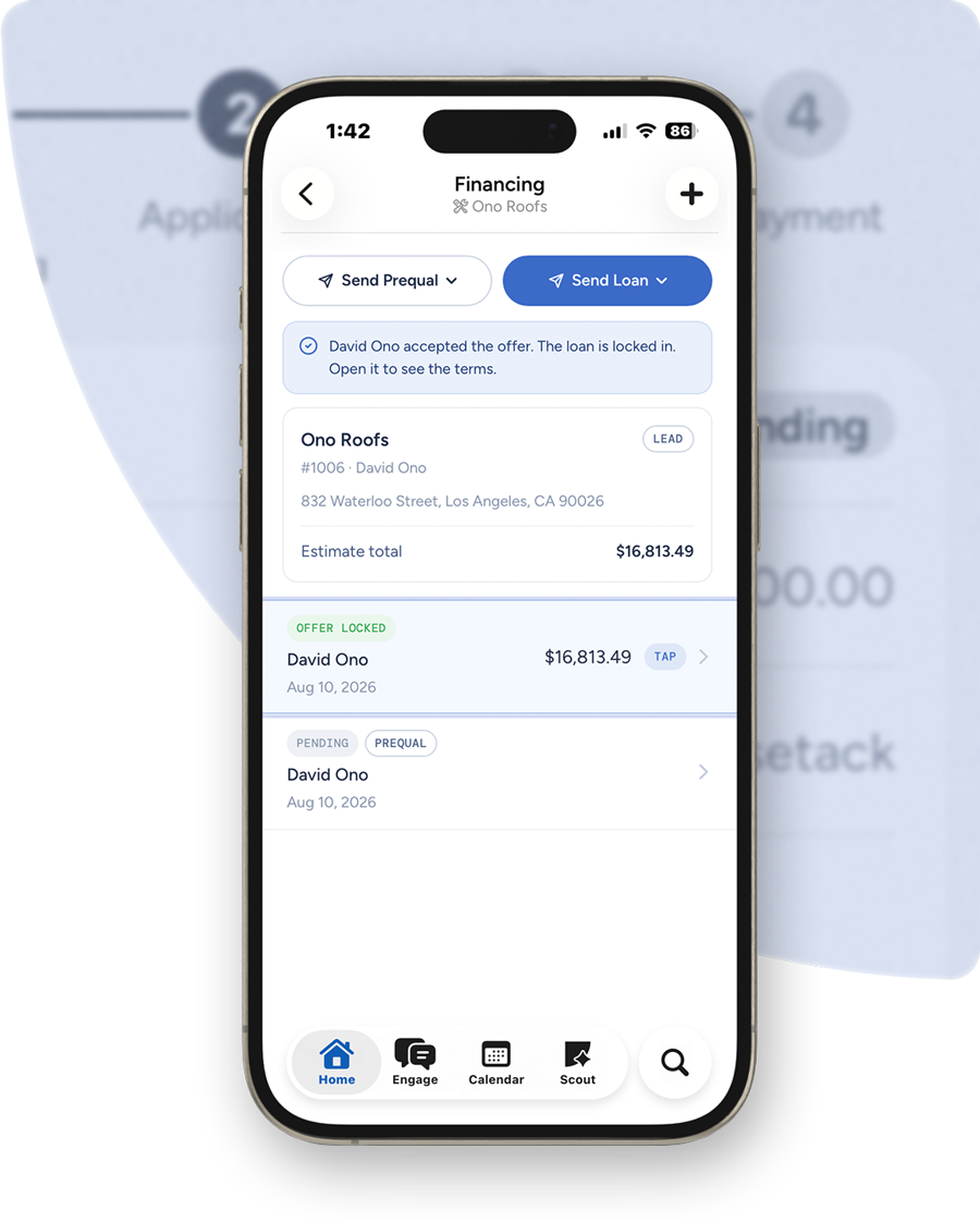 Financing on the estimate demo