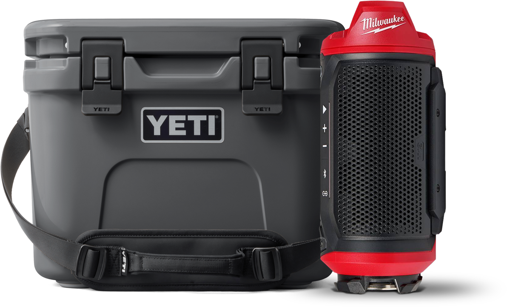 Yeti Roadie 15 Hard Cooler and Milwaukee M12 Bluetooth Jobsite Speaker
