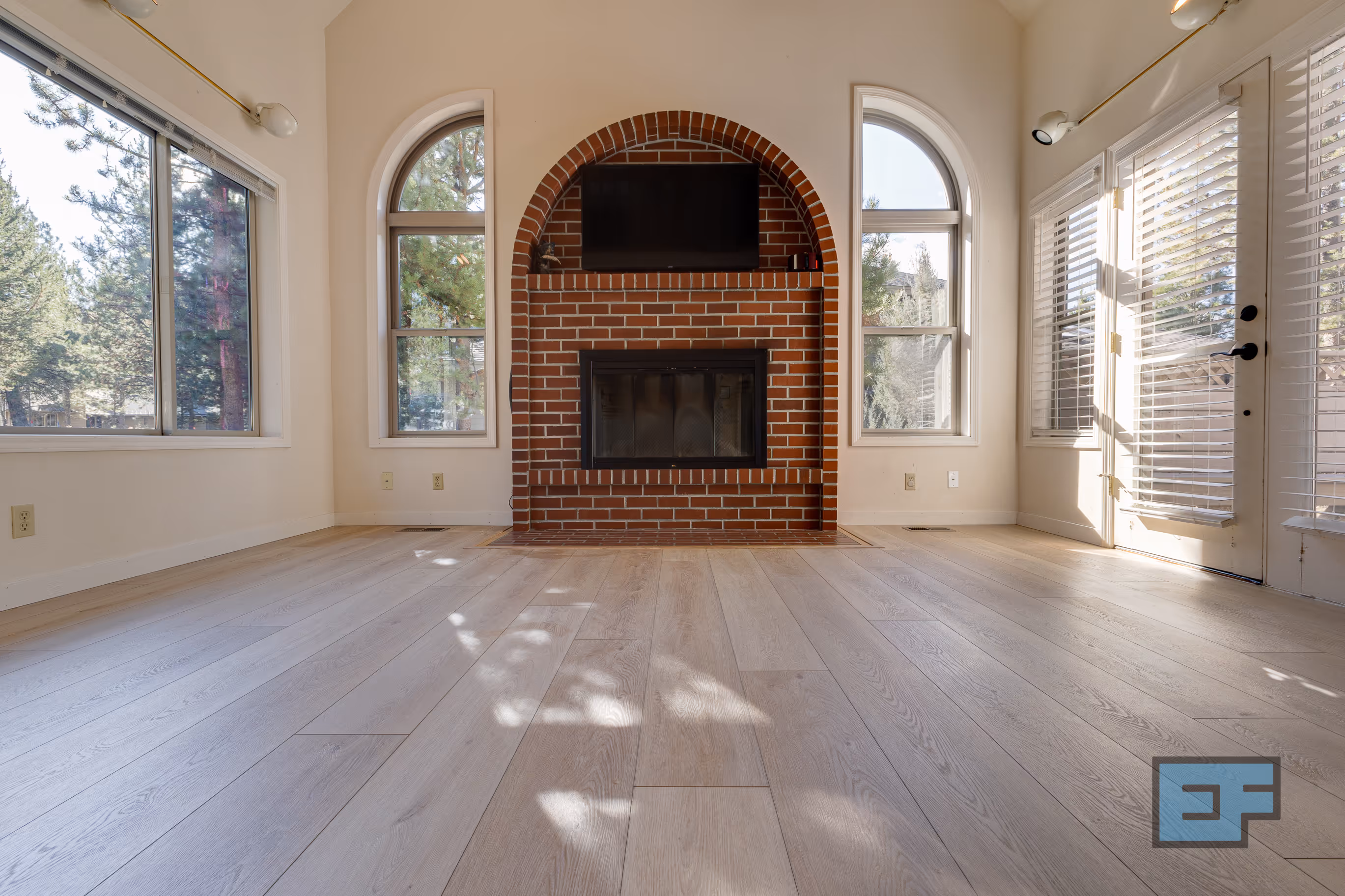 A wood floor properly installed with tight gaps and beautiful finish