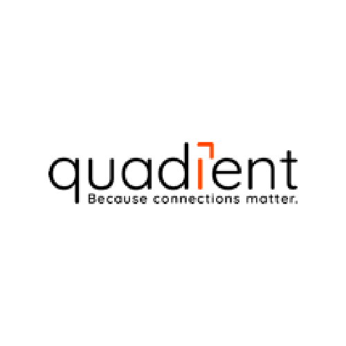 Quadient logo with the tagline Because connections matter.