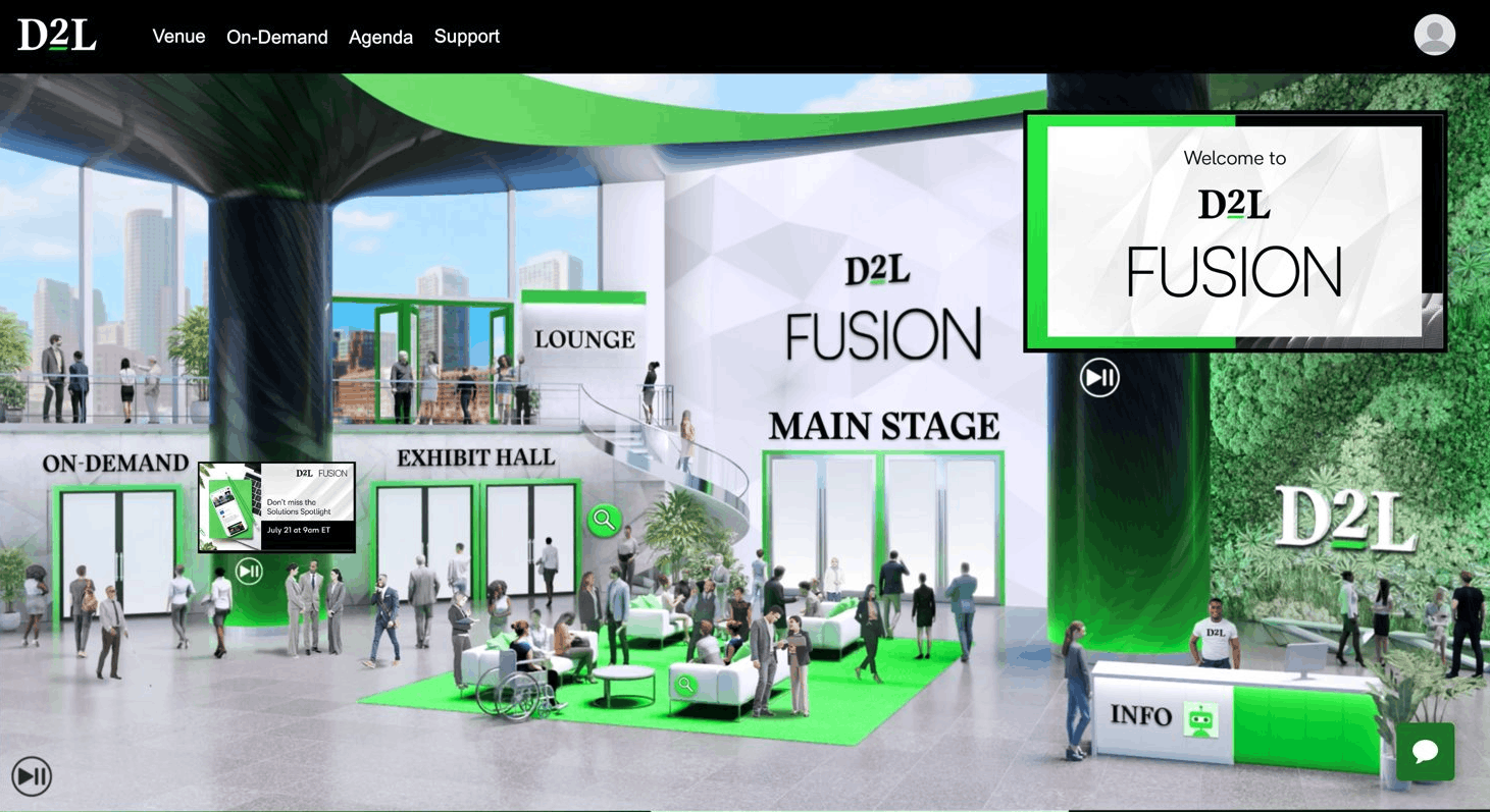 D2L Fusion virtual event designed by TK Events