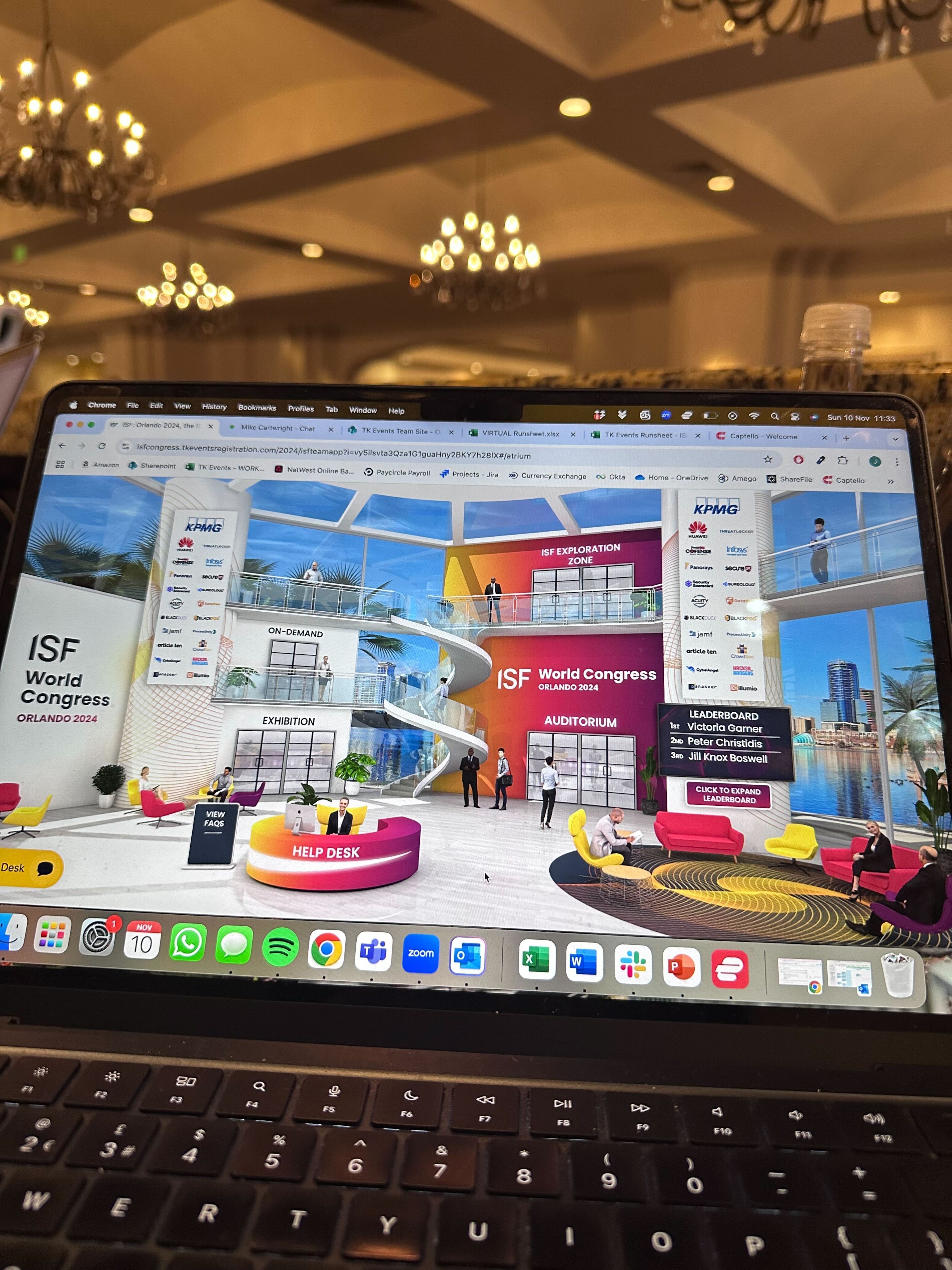 Virtual Event on laptop screen