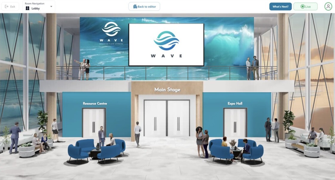 Example lobby of virtual event.