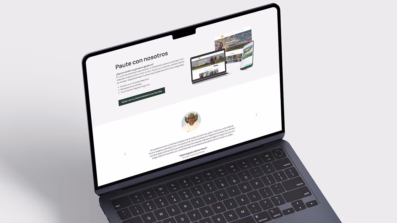 Testimonial section of the Website