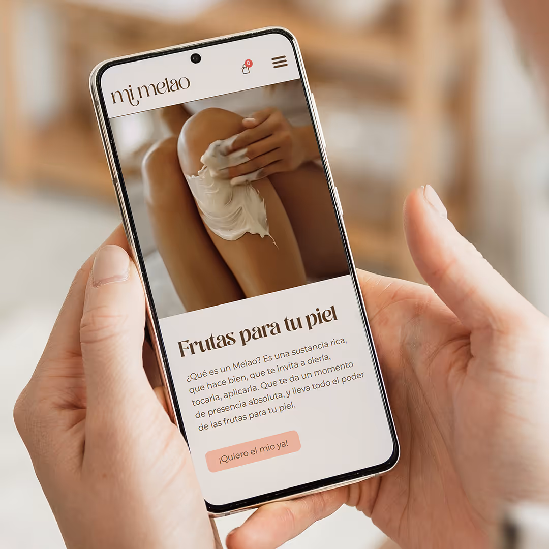 Website of Mi melao on a Phone