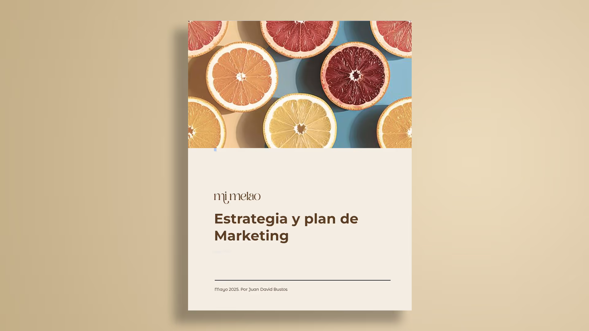 Cover of the marketing strategy and marketing plan for Mi Melao