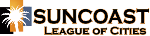 Suncoast League of Cities logo with a stylized palm tree and a sun behind it.