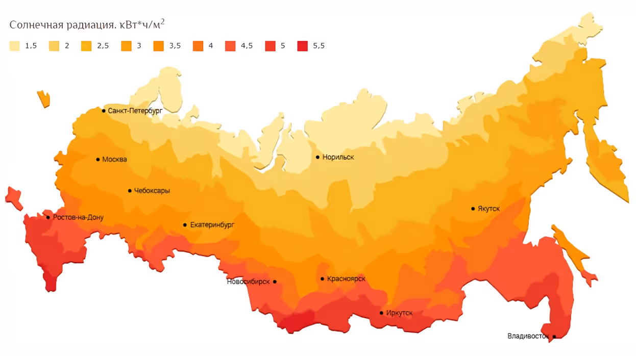 В каких регионах России строительство солнечной элетростанции самое выгодное - фото 1