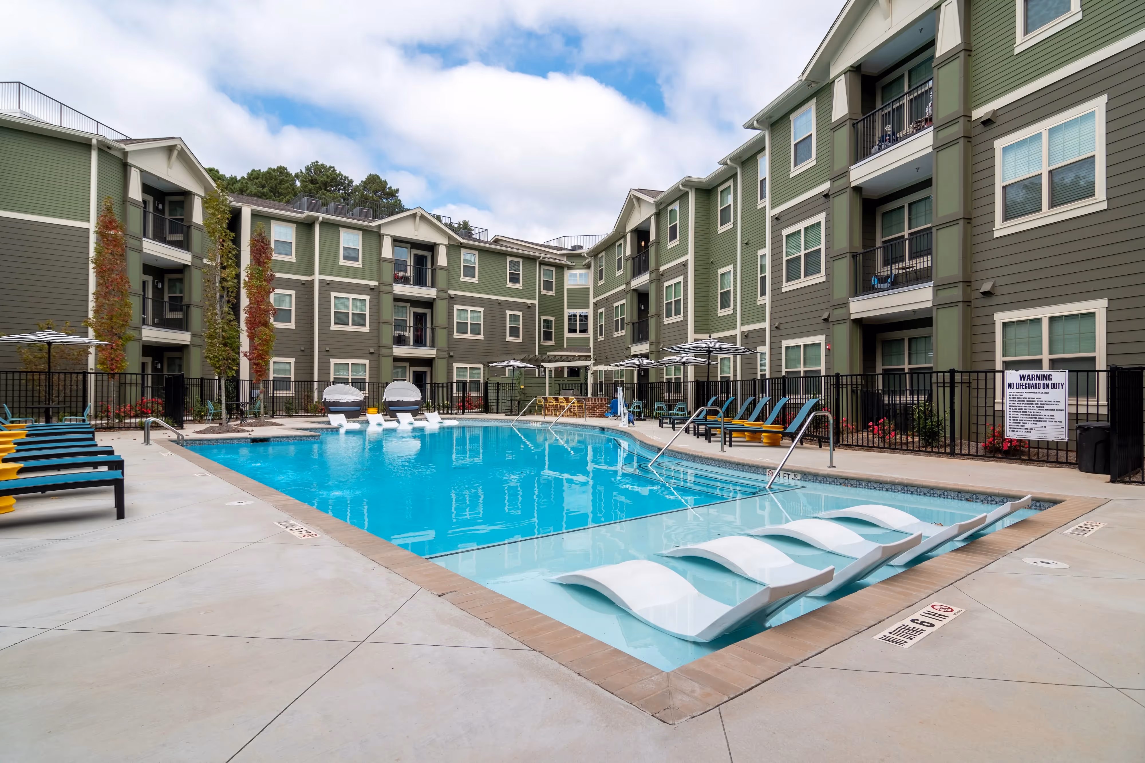 Pool with loungers