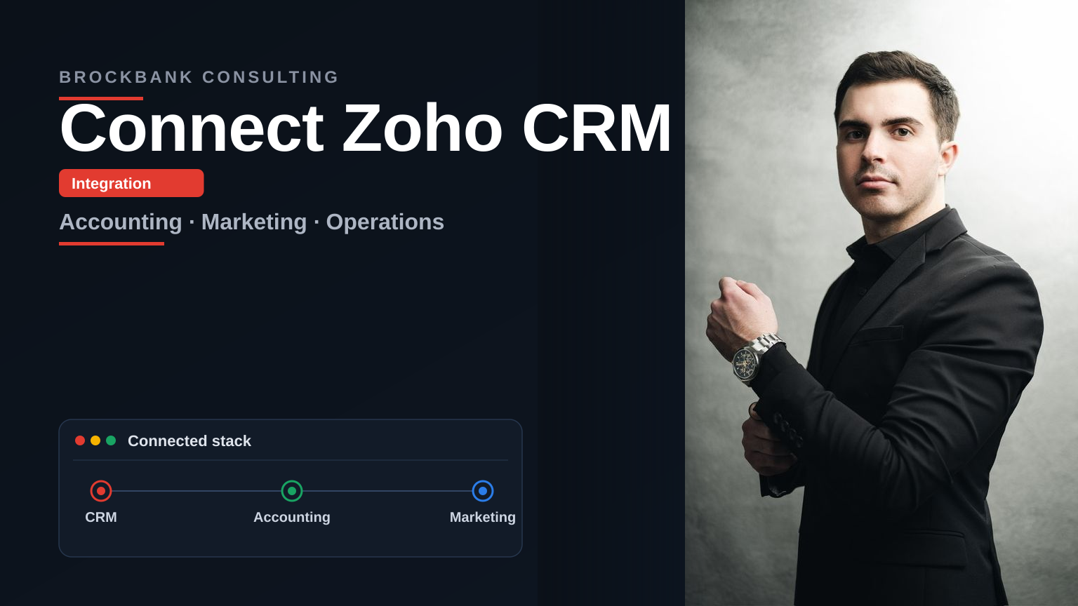Connect Zoho CRM with Accounting, Marketing & Operations — Brockbank Consulting Zoho experts
