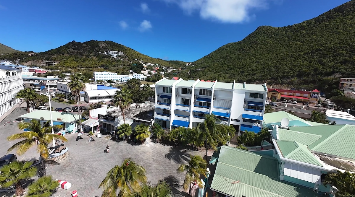 Building exterior on the Philipsburg Boardwalk