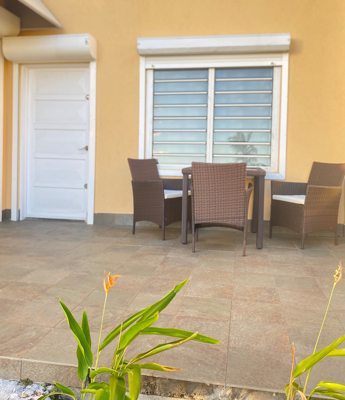 Private patio seating