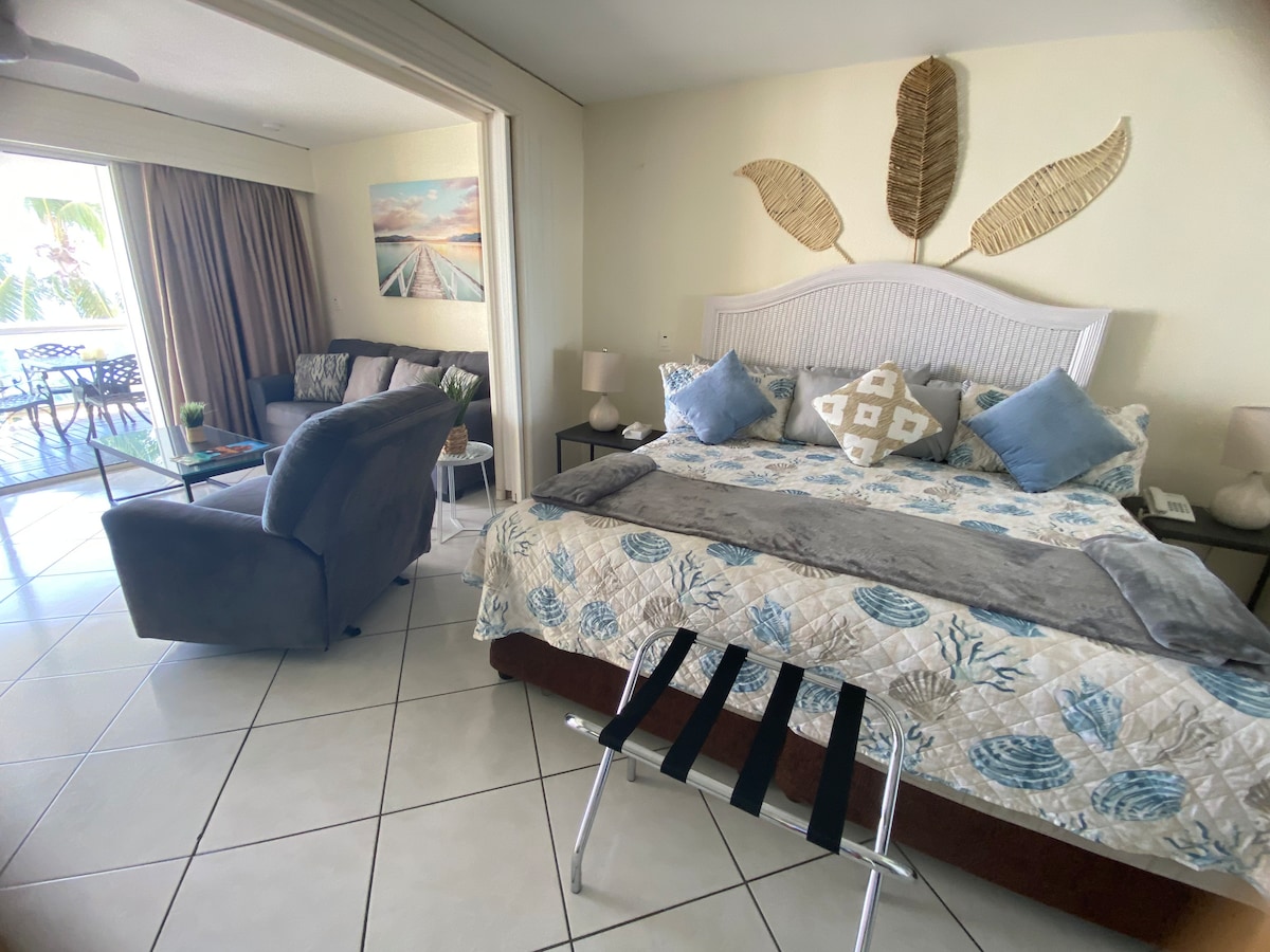 Bedroom with sliding door for privacy