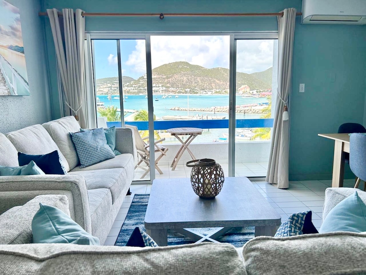 Sofa with views across the bay