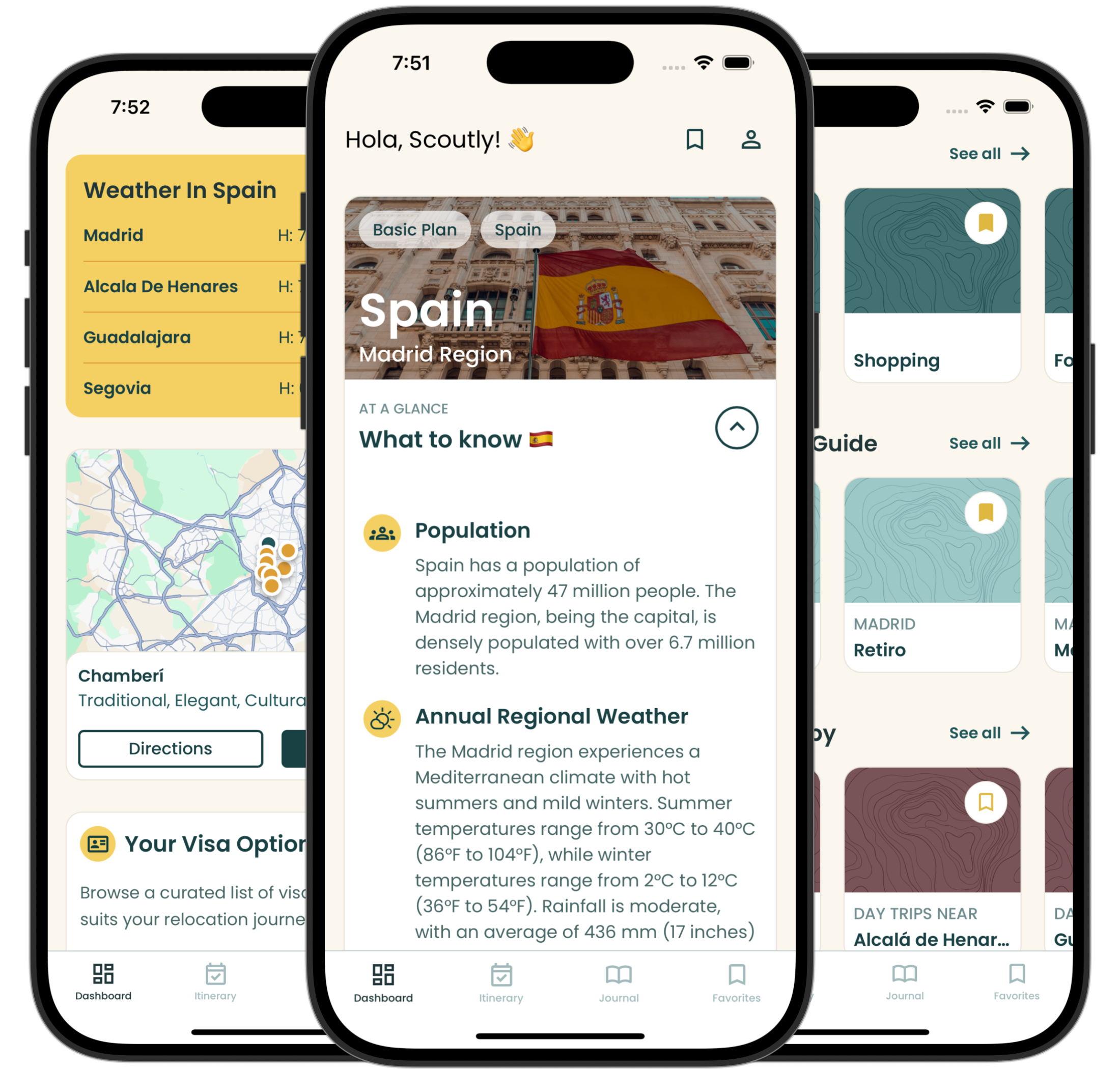 Images of a phone showing the dashboard page of the product.