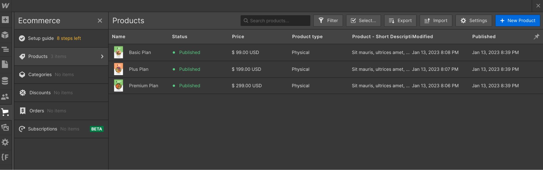 Ecommerce Collection - Nutritionist X Webflow Template
