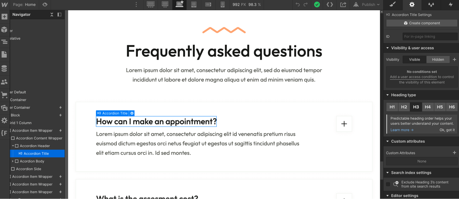 Static Content - Nutritionist X Webflow Template